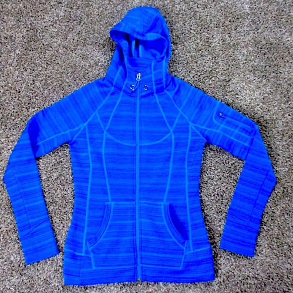 Athleta Striped strength hoodie macaw blue - Picture 5 of 12